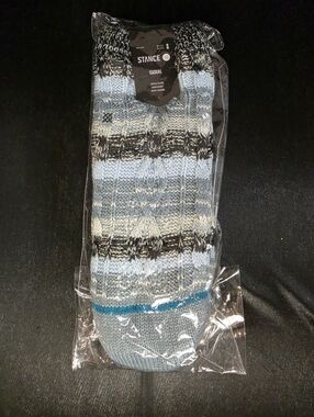 Stance Casual Crew Socks Size Small Blue Pattern Heavy Cushion New In Package